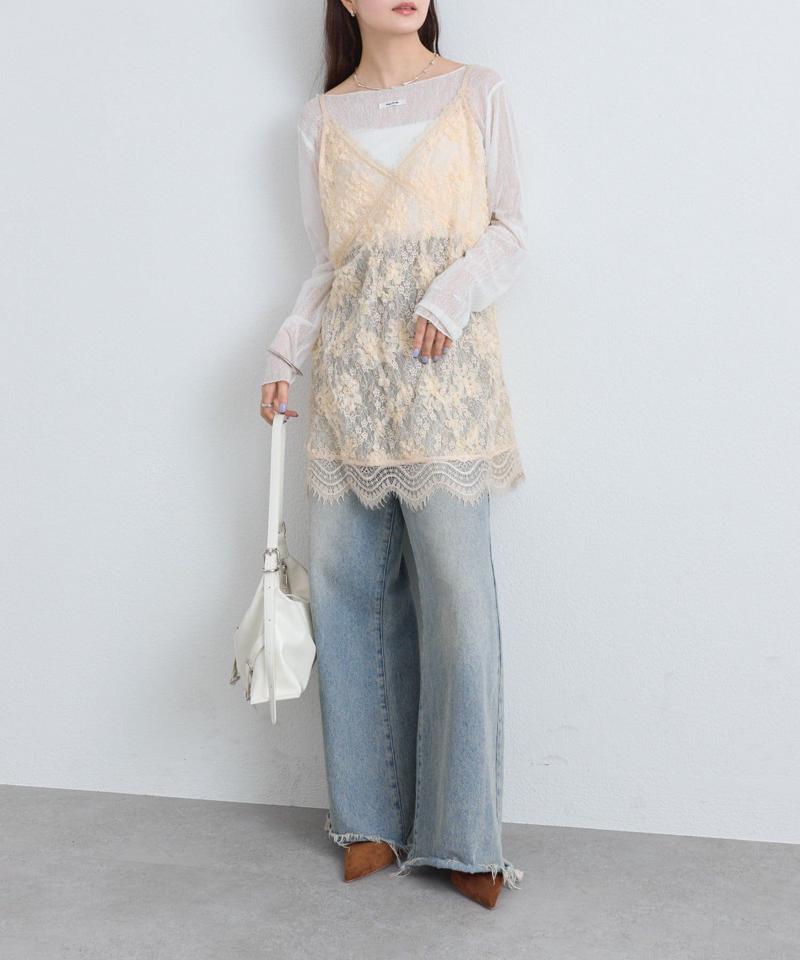 レースVキャミチュニック