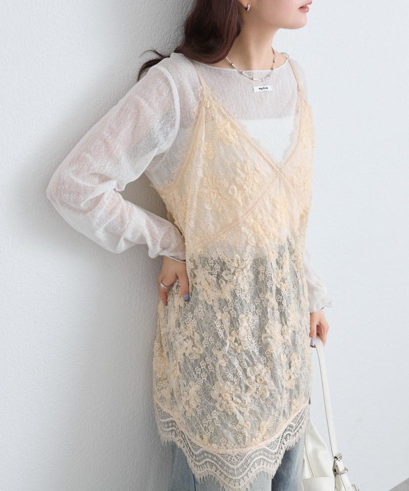 レースVキャミチュニック