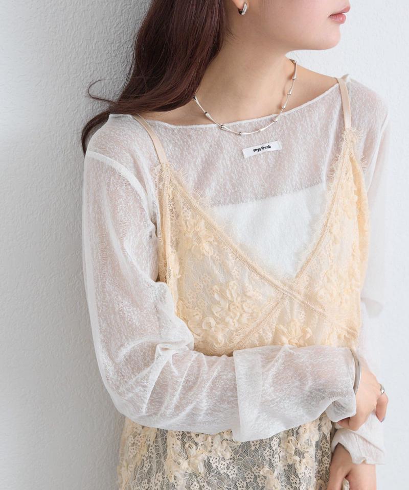 レースVキャミチュニック