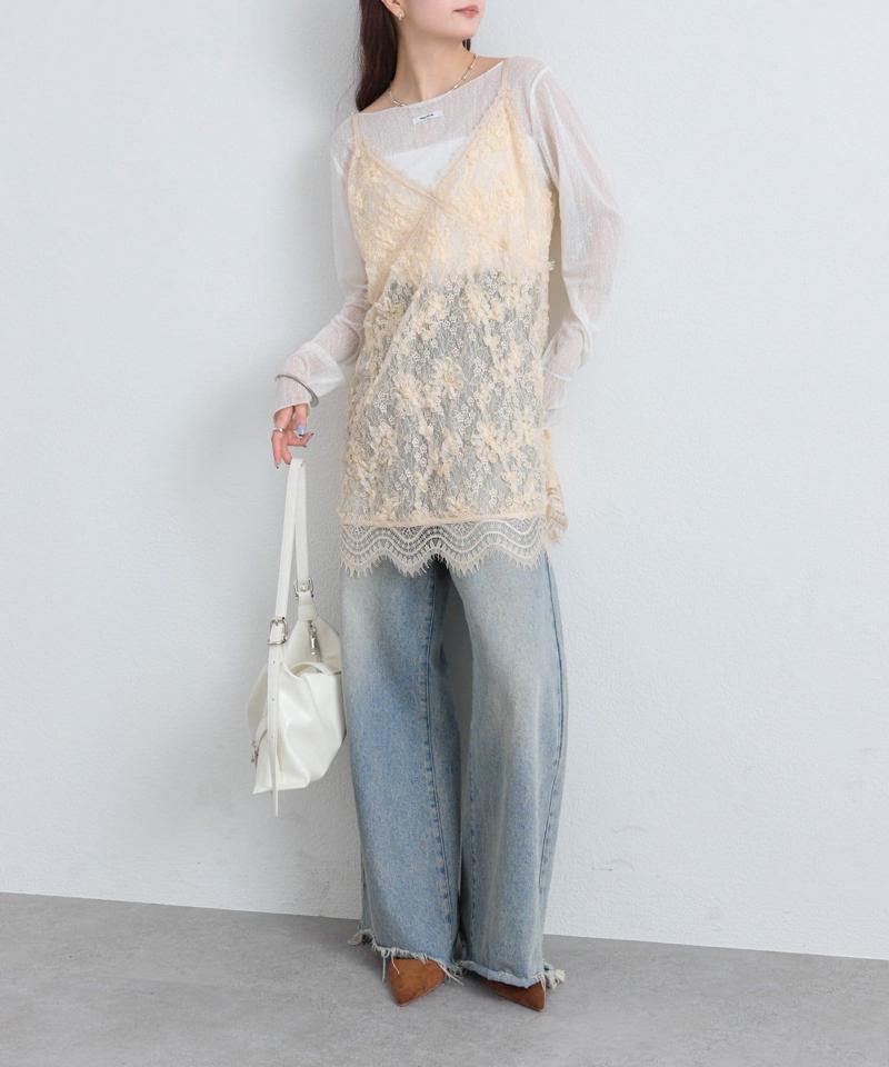 レースVキャミチュニック