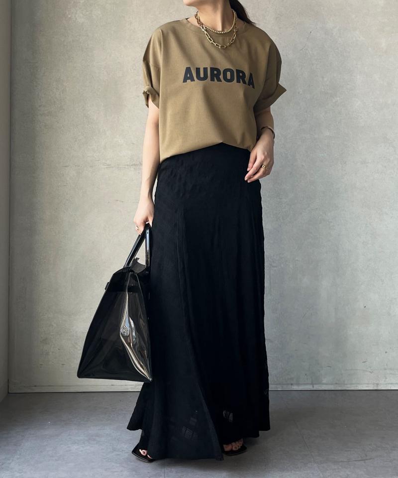 リネンライクハイツイストAURORAロゴTEE