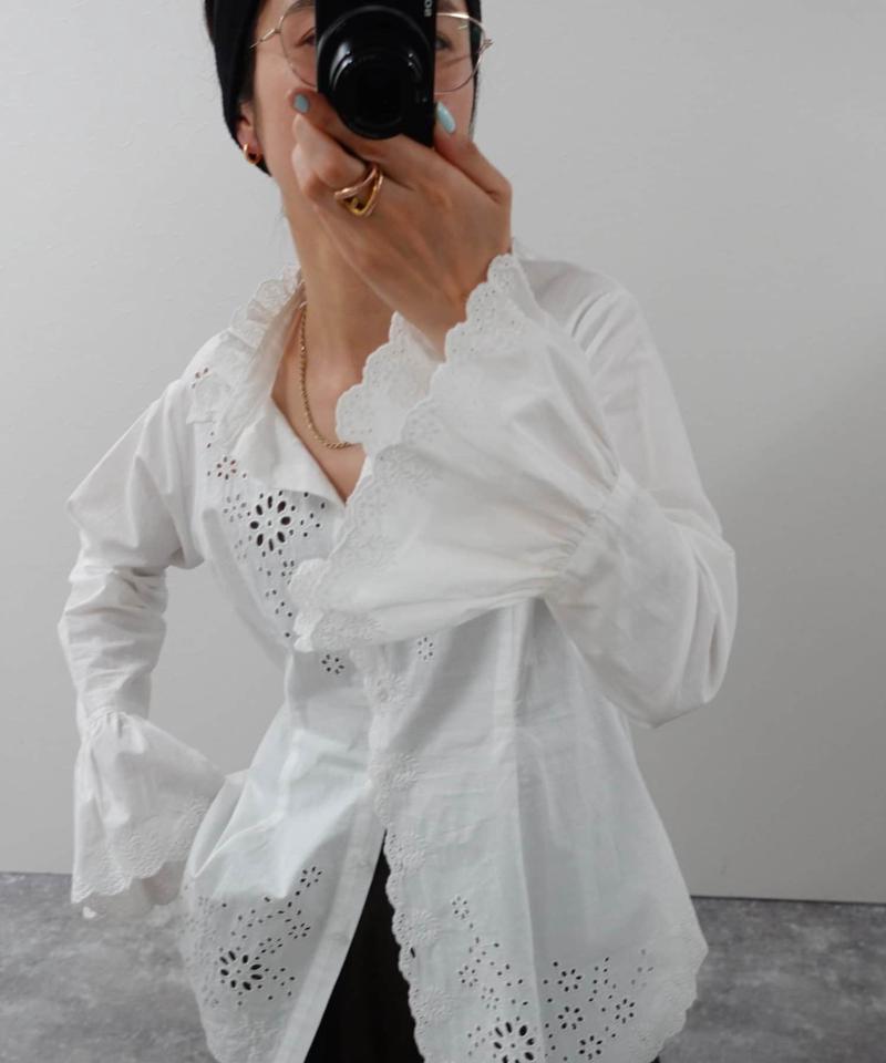 【MAQWEL/マクウェル】レース刺繍ブラウス