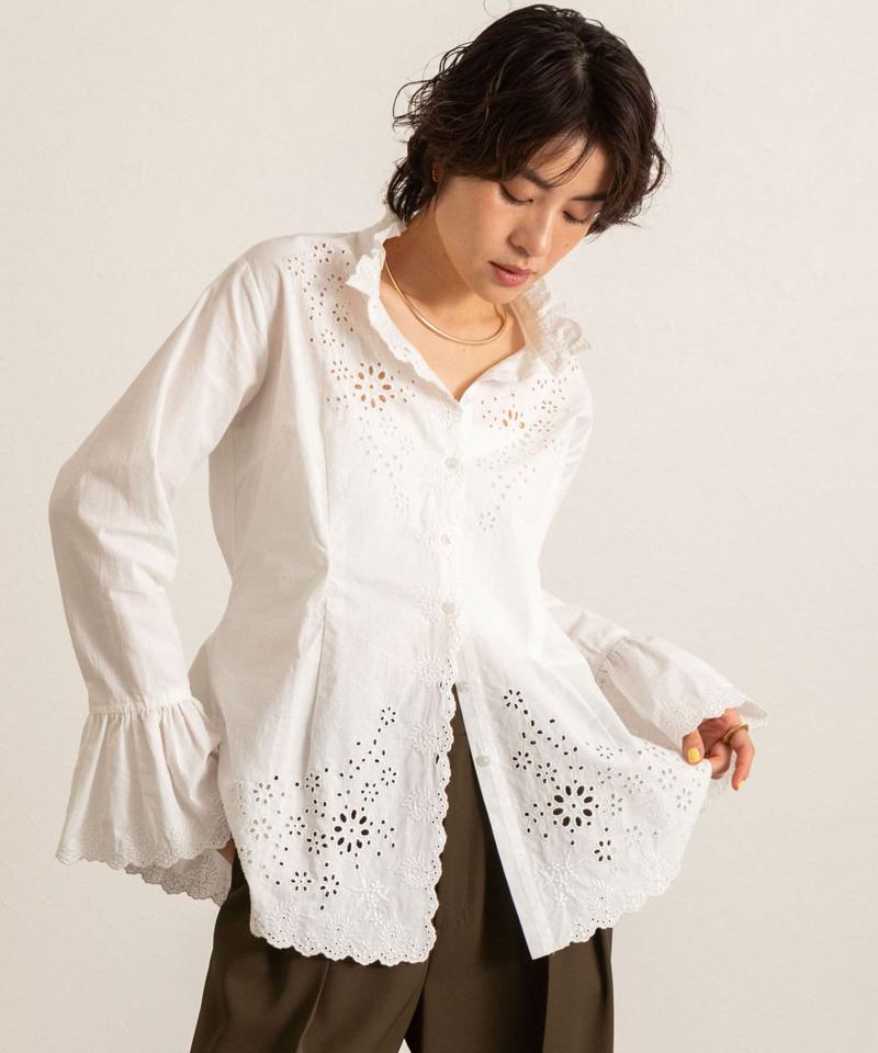 【MAQWEL/マクウェル】レース刺繍ブラウス