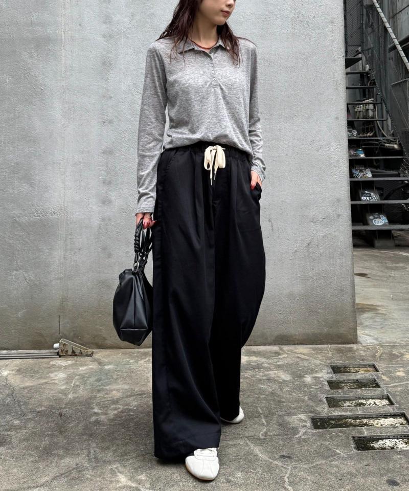 【低身長・高身長対応/サイズ展開あり】【新色追加】スタイルアップ柔らかワイドイージーパンツ