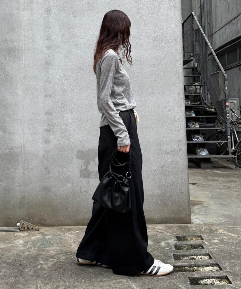 【低身長・高身長対応/サイズ展開あり】【新色追加】スタイルアップ柔らかワイドイージーパンツ