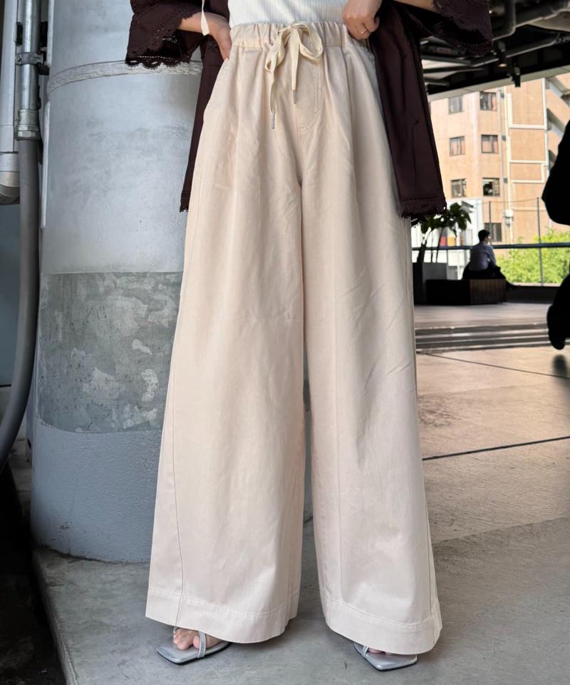 【低身長・高身長対応/サイズ展開あり】【新色追加】スタイルアップ柔らかワイドイージーパンツ