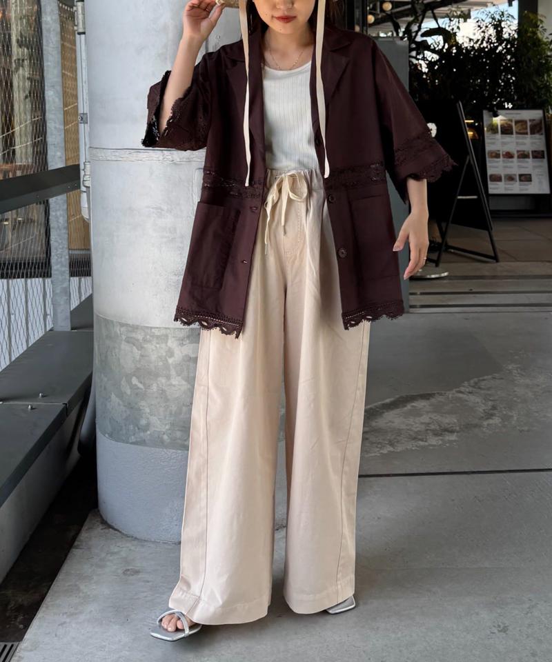 【低身長・高身長対応/サイズ展開あり】【新色追加】スタイルアップ柔らかワイドイージーパンツ