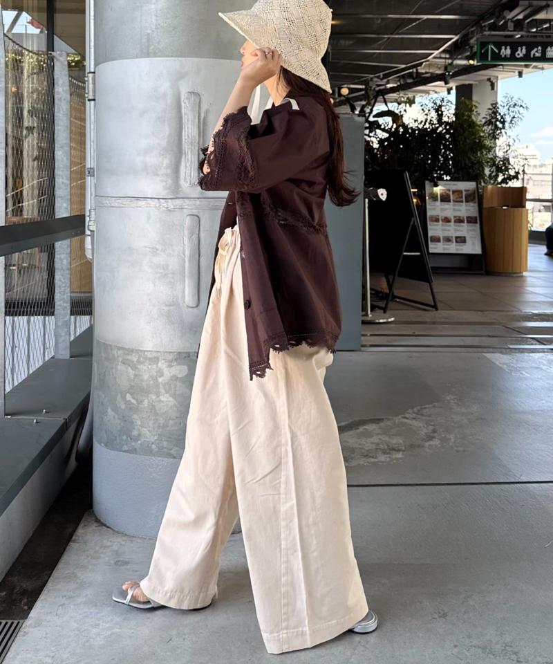 【低身長・高身長対応/サイズ展開あり】【新色追加】スタイルアップ柔らかワイドイージーパンツ