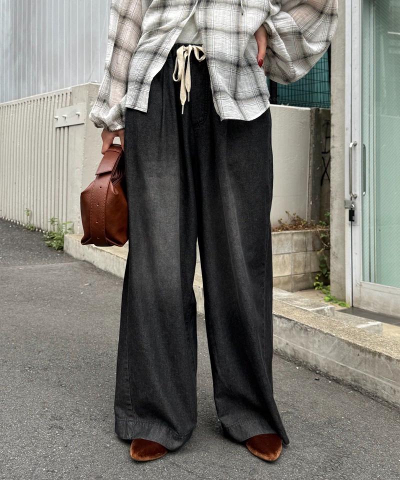 【低身長・高身長対応/サイズ展開あり】【新色追加】スタイルアップ柔らかワイドイージーパンツ