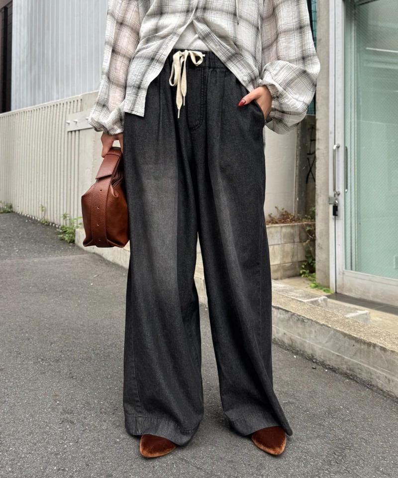 【低身長・高身長対応/サイズ展開あり】【新色追加】スタイルアップ柔らかワイドイージーパンツ