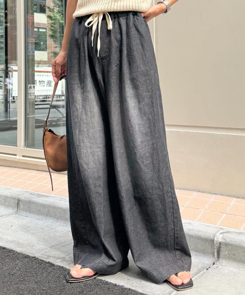 【低身長・高身長対応/サイズ展開あり】【新色追加】スタイルアップ柔らかワイドイージーパンツ