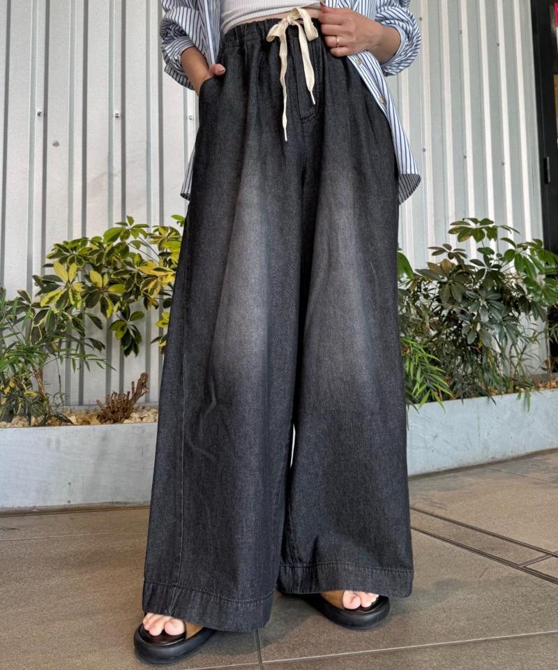 【低身長・高身長対応/サイズ展開あり】【新色追加】スタイルアップ柔らかワイドイージーパンツ