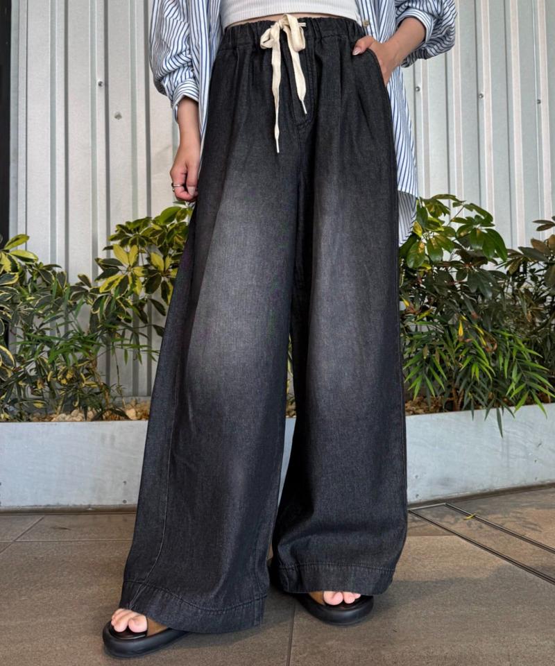 【低身長・高身長対応/サイズ展開あり】【新色追加】スタイルアップ柔らかワイドイージーパンツ