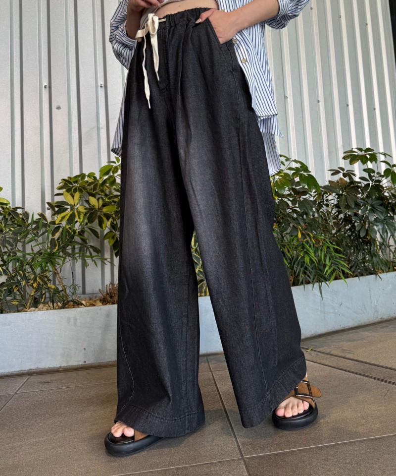 【低身長・高身長対応/サイズ展開あり】【新色追加】スタイルアップ柔らかワイドイージーパンツ