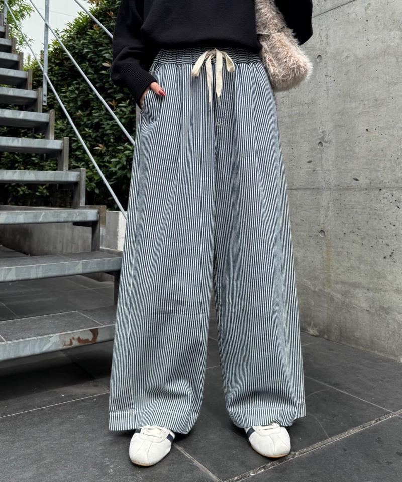 【低身長・高身長対応/サイズ展開あり】【新色追加】スタイルアップ柔らかワイドイージーパンツ