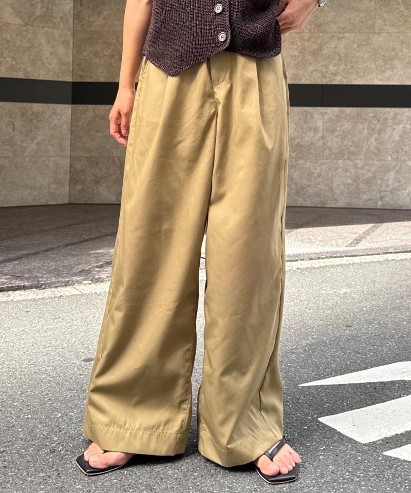 【低身長・高身長対応/サイズ展開あり】【新色追加】スタイルアップ柔らかワイドイージーパンツ