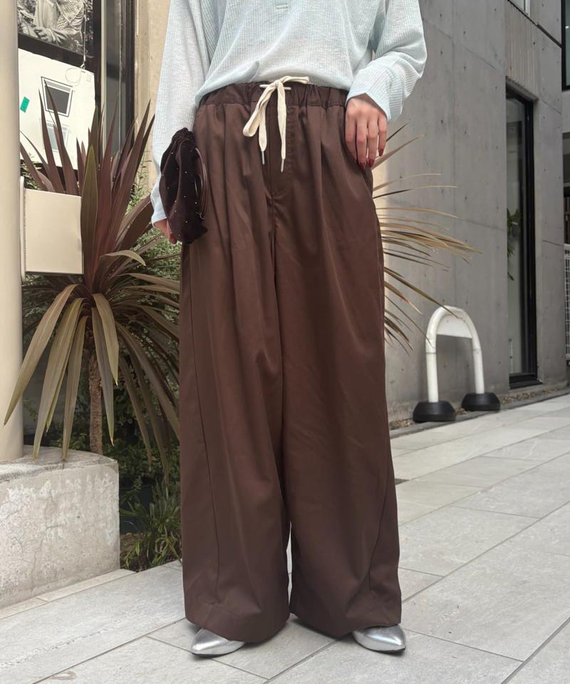 【低身長・高身長対応/サイズ展開あり】【新色追加】スタイルアップ柔らかワイドイージーパンツ