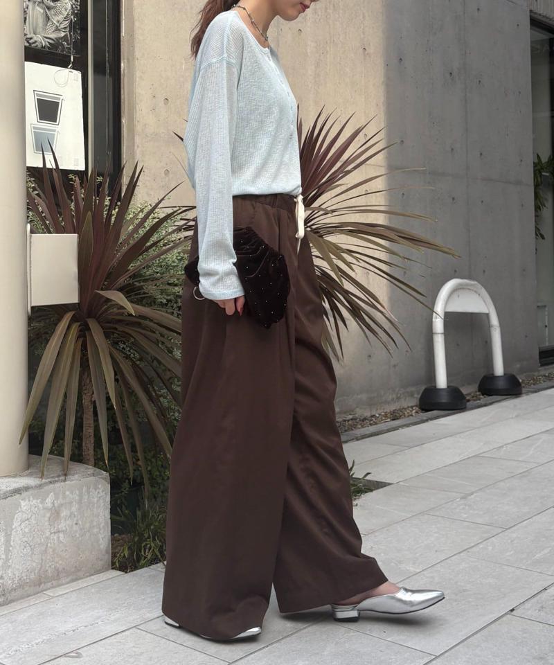 【低身長・高身長対応/サイズ展開あり】【新色追加】スタイルアップ柔らかワイドイージーパンツ