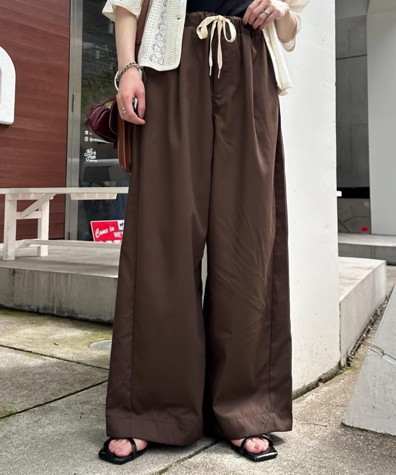【低身長・高身長対応/サイズ展開あり】【新色追加】スタイルアップ柔らかワイドイージーパンツ