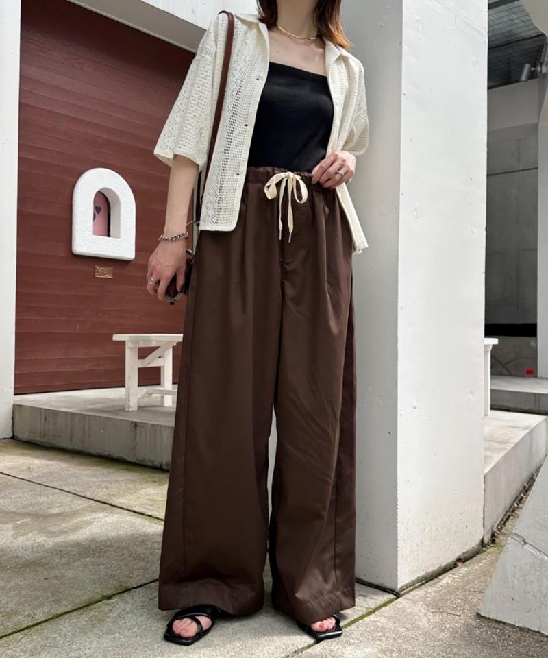 【低身長・高身長対応/サイズ展開あり】【新色追加】スタイルアップ柔らかワイドイージーパンツ
