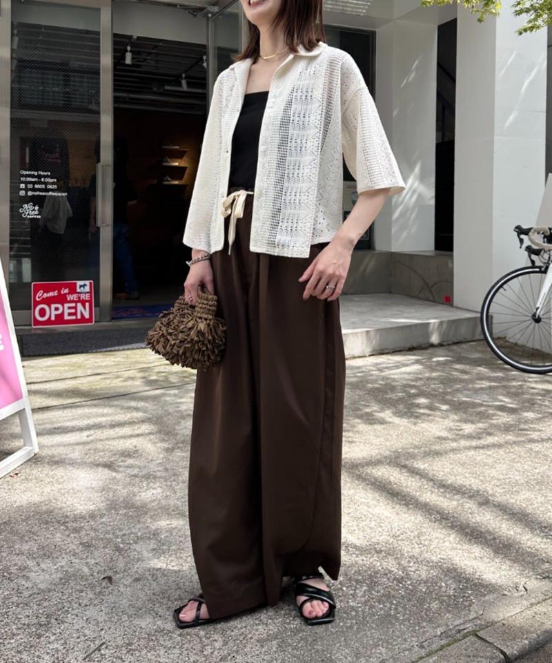 【低身長・高身長対応/サイズ展開あり】【新色追加】スタイルアップ柔らかワイドイージーパンツ