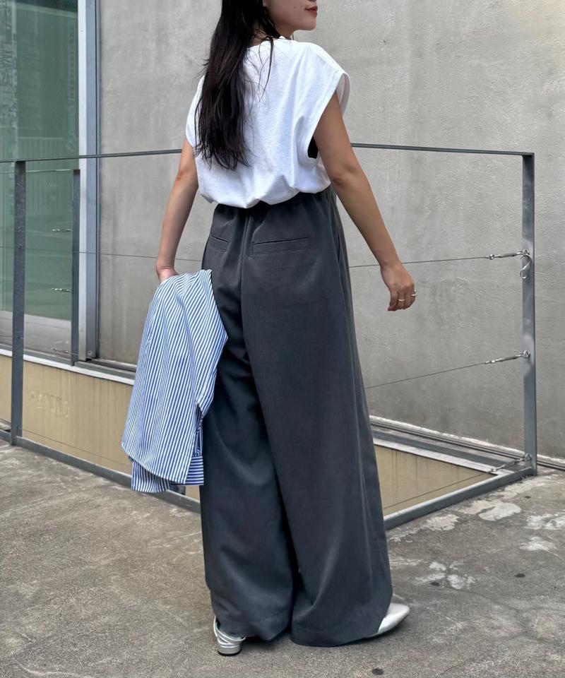 【低身長・高身長対応/サイズ展開あり】【新色追加】スタイルアップ柔らかワイドイージーパンツ