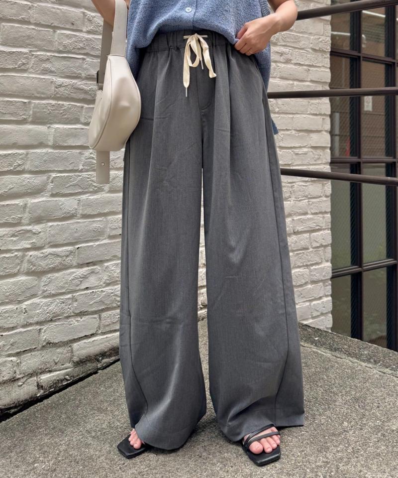 【低身長・高身長対応/サイズ展開あり】【新色追加】スタイルアップ柔らかワイドイージーパンツ