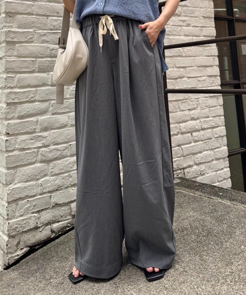 【低身長・高身長対応/サイズ展開あり】【新色追加】スタイルアップ柔らかワイドイージーパンツ