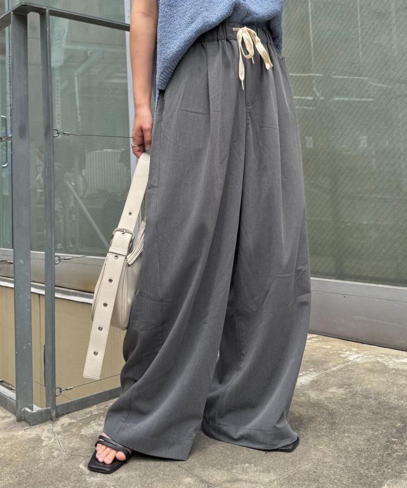 【低身長・高身長対応/サイズ展開あり】【新色追加】スタイルアップ柔らかワイドイージーパンツ