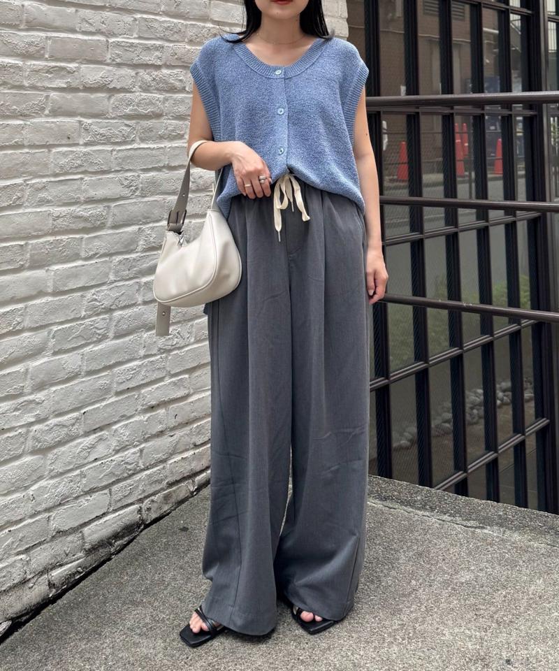 【低身長・高身長対応/サイズ展開あり】【新色追加】スタイルアップ柔らかワイドイージーパンツ