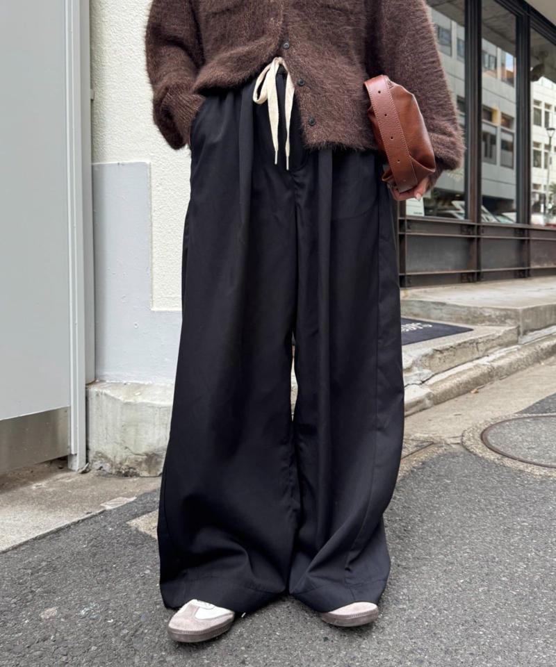【低身長・高身長対応/サイズ展開あり】【新色追加】スタイルアップ柔らかワイドイージーパンツ