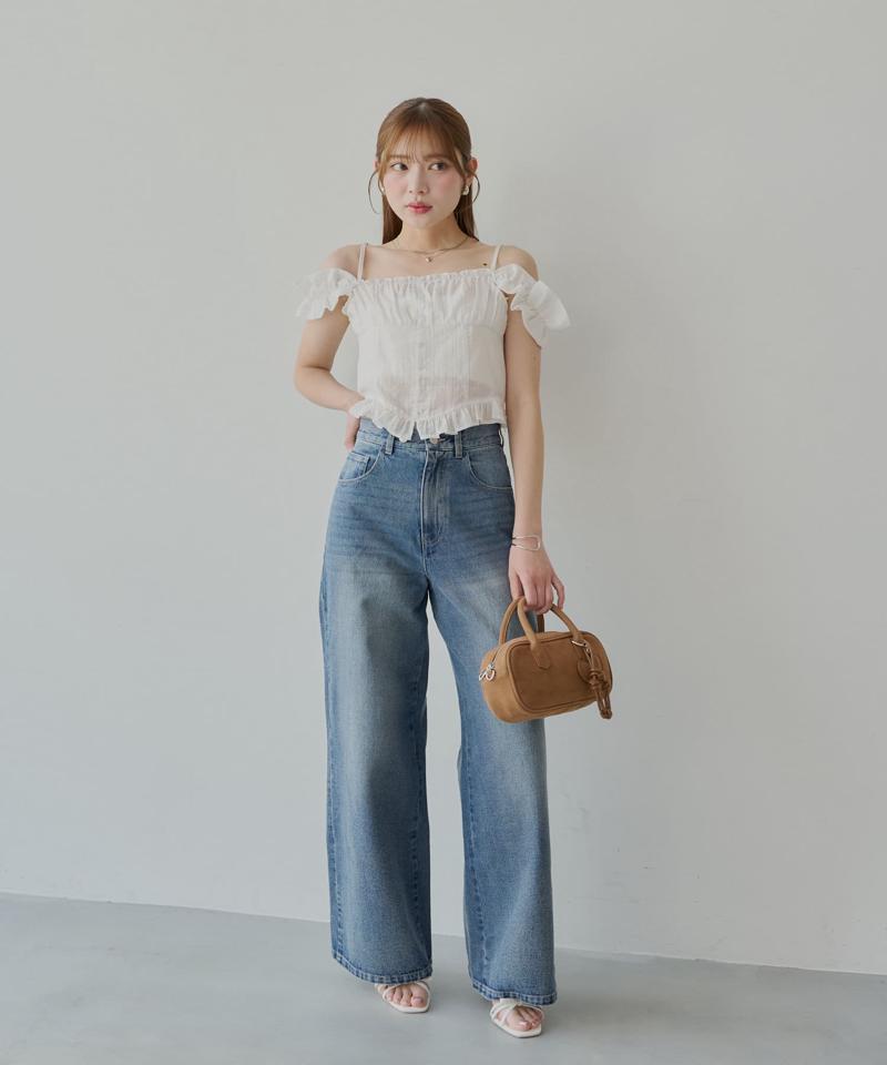 ポケットレースワイドデニム