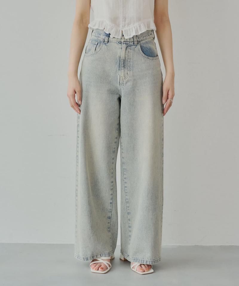 ポケットレースワイドデニム