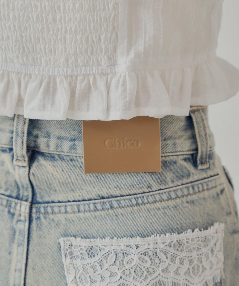 ポケットレースワイドデニム