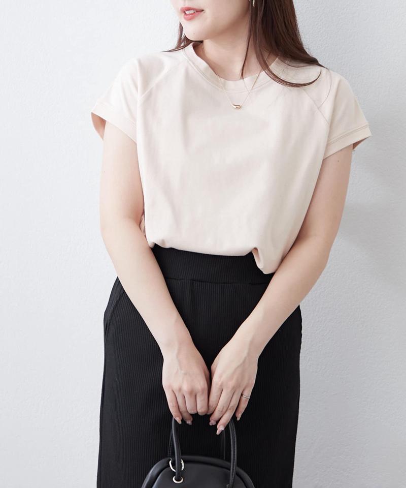 【8色展開！】オーガニック素材、華奢見えフレンチTシャツ