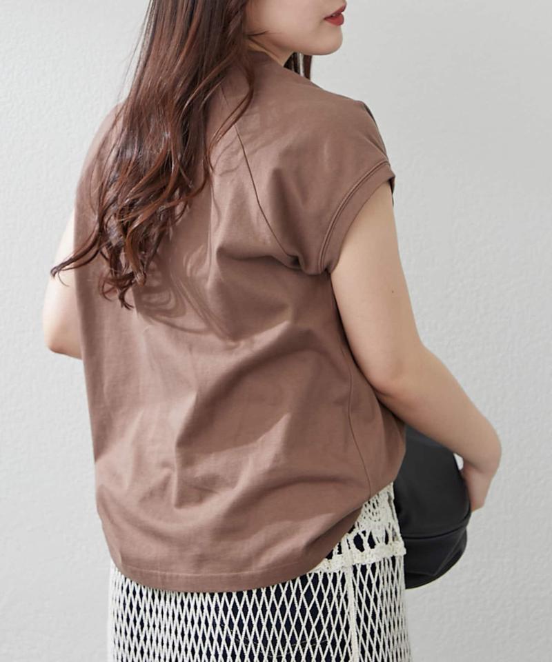 【8色展開！】オーガニック素材、華奢見えフレンチTシャツ