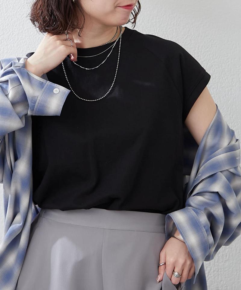 【8色展開！】オーガニック素材、華奢見えフレンチTシャツ