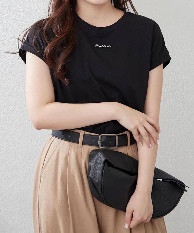 【8色展開！】オーガニック素材、華奢見えフレンチTシャツ