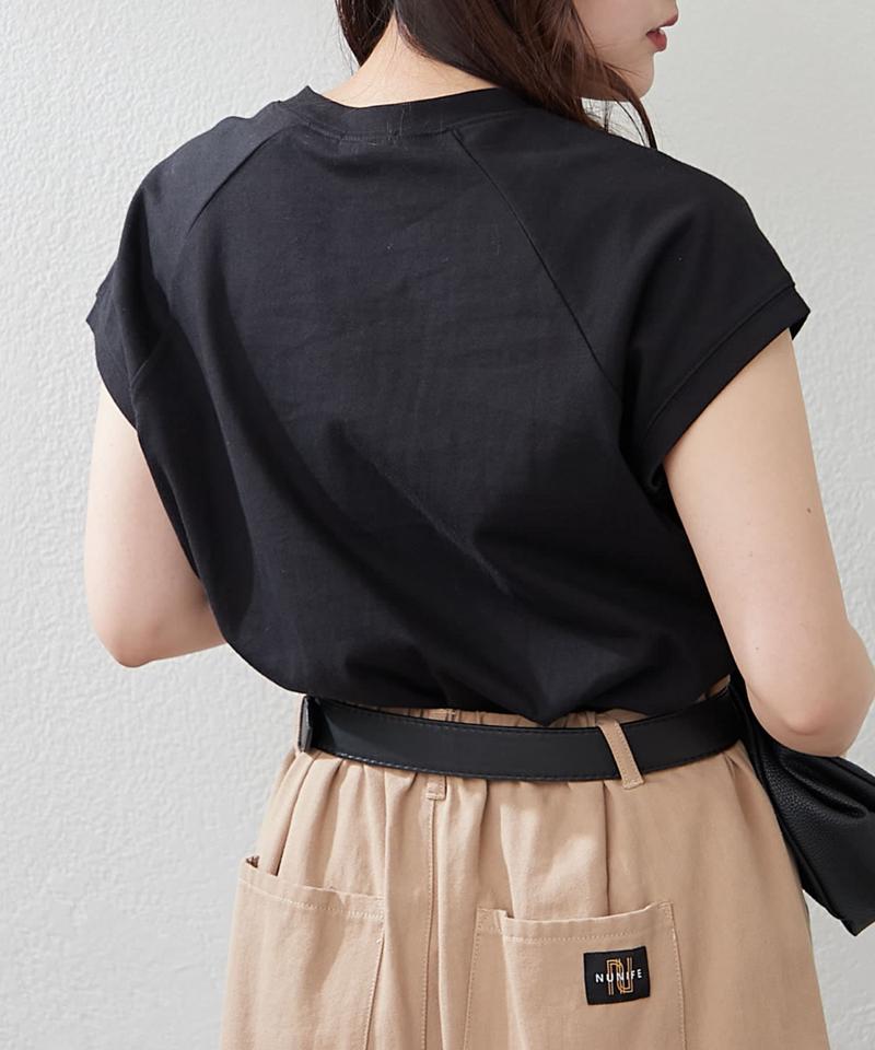 【8色展開！】オーガニック素材、華奢見えフレンチTシャツ