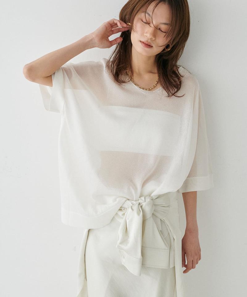［Web限定］シアーボートネックニットプルオーバー