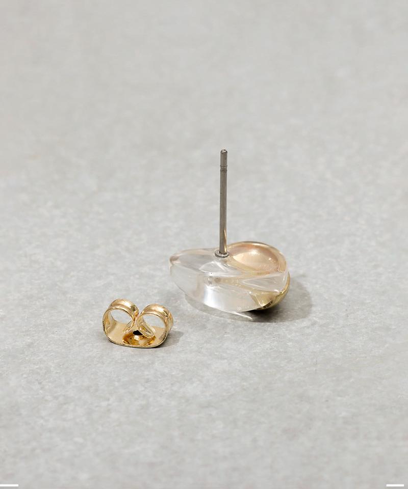 ダブルクリアメタルハートピアス