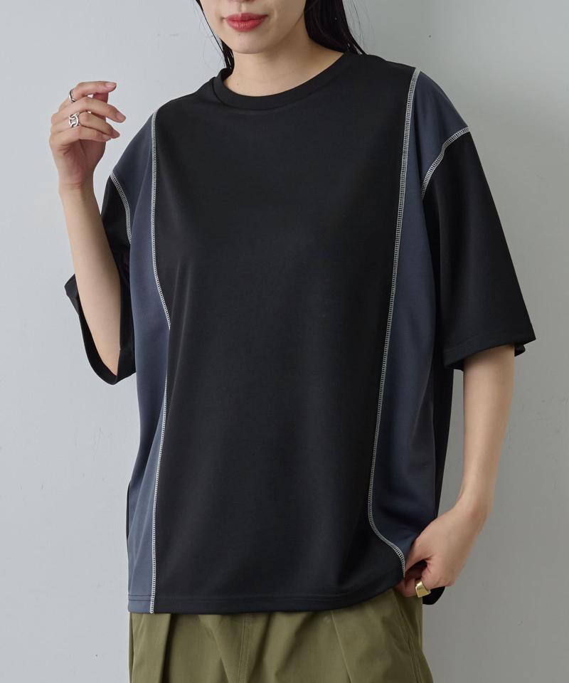 ポンチバイカラー切替Tシャツ