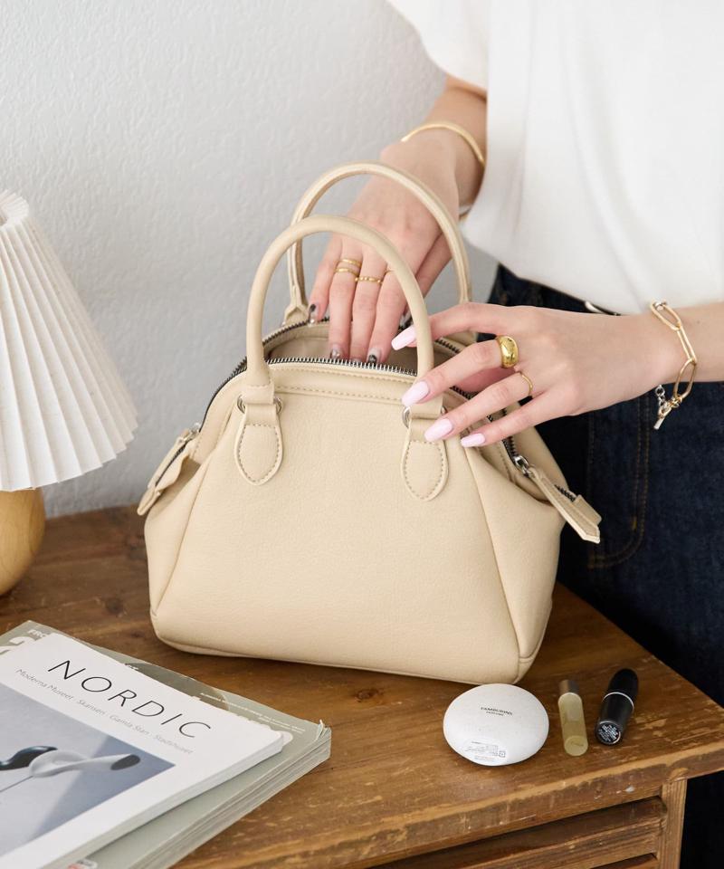 【600mlペットボトル収納可◎ / 収納力抜群♪】フレームソフトボストンバッグ《詳細動画あり》