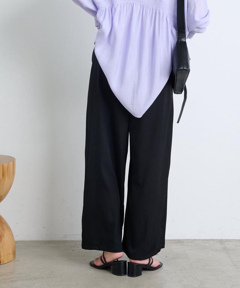 【サイズ展開あり】ループ付きトロミワイドパンツ