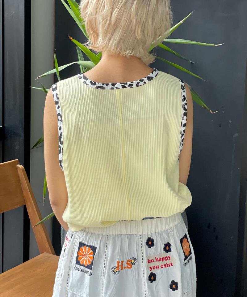 【HELLO.SANFRANCISCO/ハローサンフランシスコ】アソート柄レオパードパイピングタンク