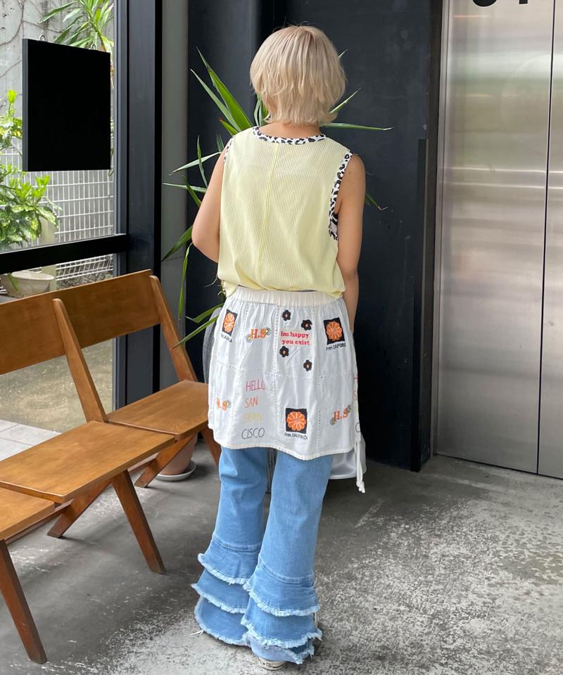 【HELLO.SANFRANCISCO/ハローサンフランシスコ】アソート柄レオパードパイピングタンク