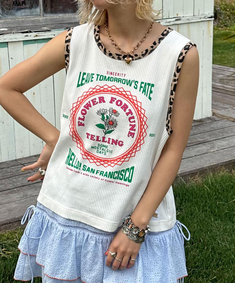 5/1(木)10：00～予約販売開始【HELLO.SANFRANCISCO/ハローサンフランシスコ】アソート柄レオパードパイピングタンク