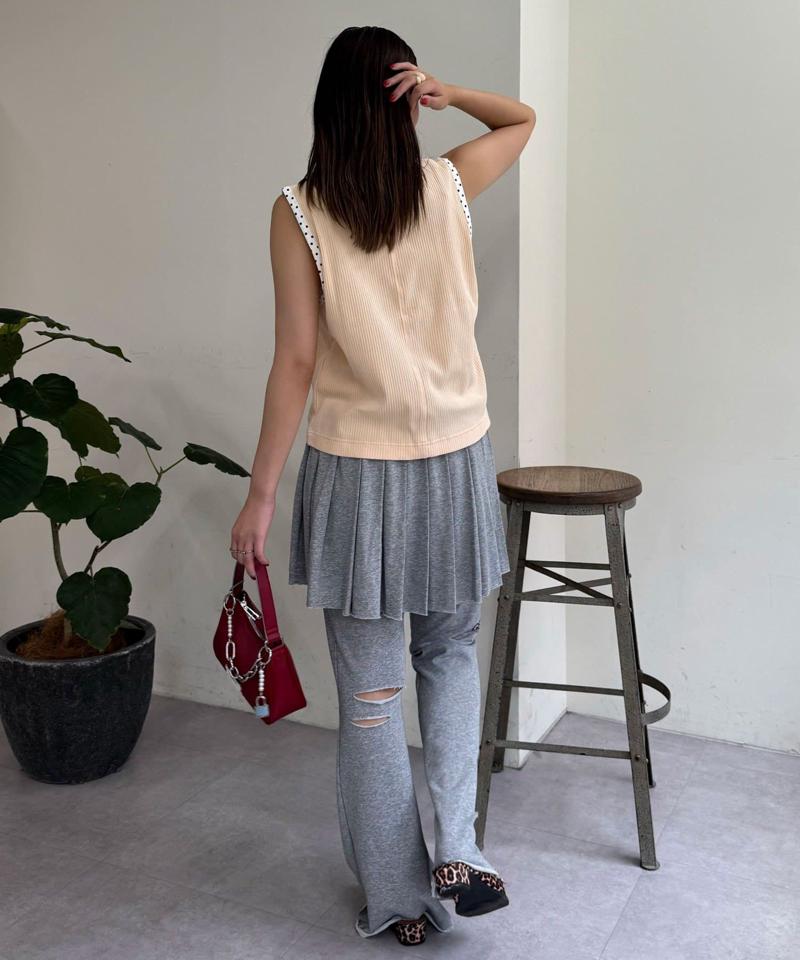 【HELLO.SANFRANCISCO/ハローサンフランシスコ】アソート柄レオパードパイピングタンク