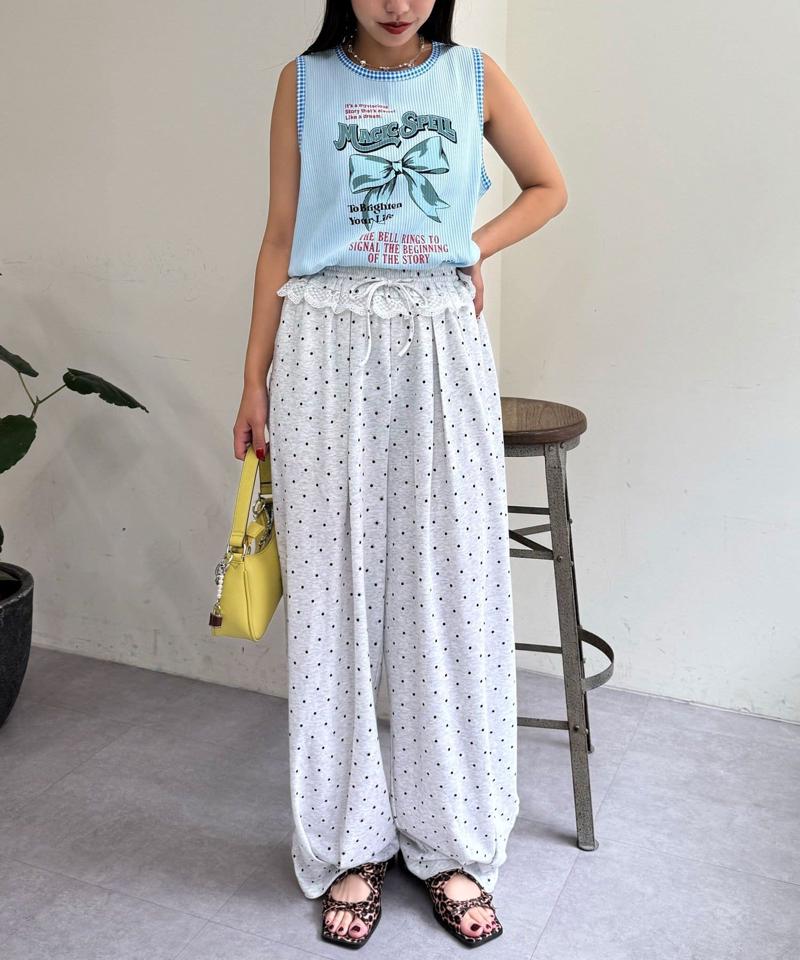 【HELLO.SANFRANCISCO/ハローサンフランシスコ】アソート柄レオパードパイピングタンク