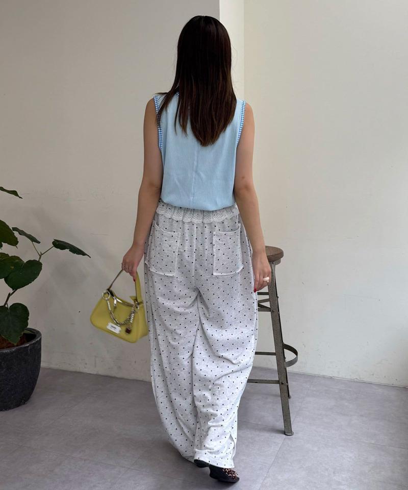 【HELLO.SANFRANCISCO/ハローサンフランシスコ】アソート柄レオパードパイピングタンク